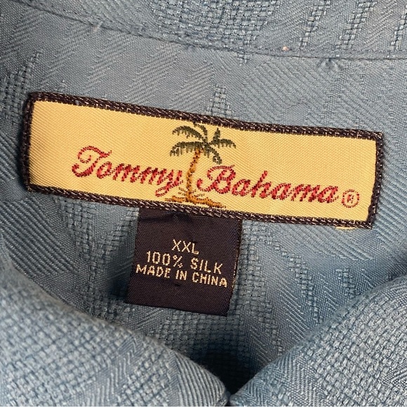 Tommy Bahama Shirt Men XXL 100% Silk Tropical Hawaii Wood Button Short Beach - Picture 2 of 8